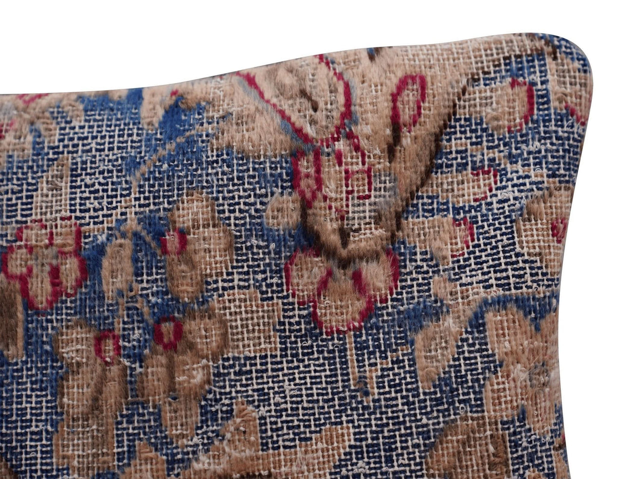 Canvello Antique Kerman Rug Blue Pillow Cases - 16&quot;x16&quot; - Cultheir