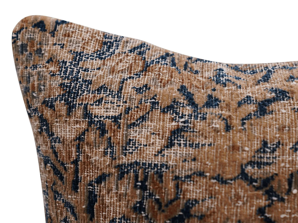Canvello Antique Kerman Rug Dark Brown Pillow - 18&quot;x18&quot; - Cultheir