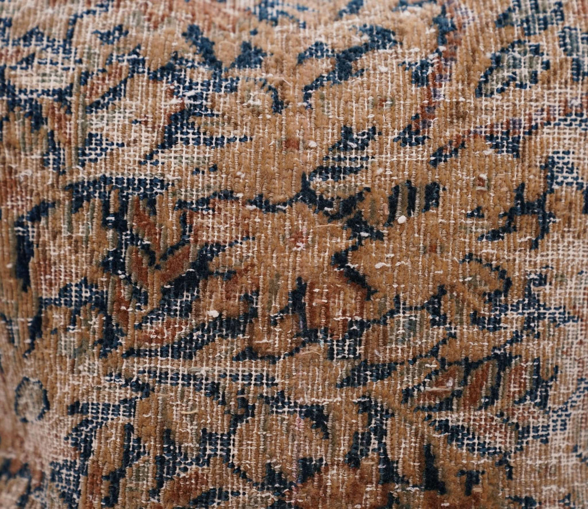 Canvello Antique Kerman Rug Dark Brown Pillow - 18&quot;x18&quot; - Cultheir