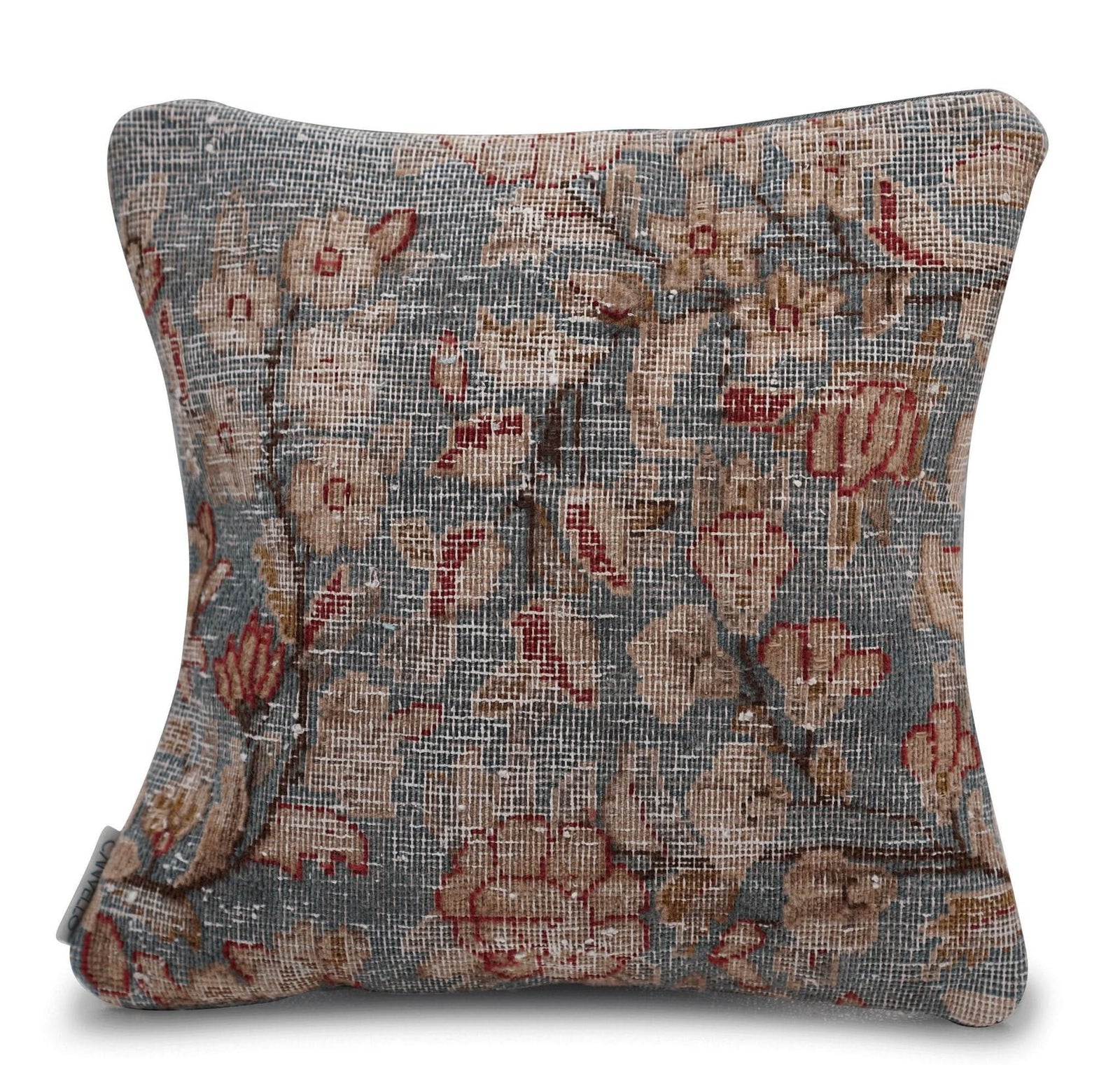 Canvello Antique Kerman Rug Large Sofa Cushion - 16"x16" - Cultheir