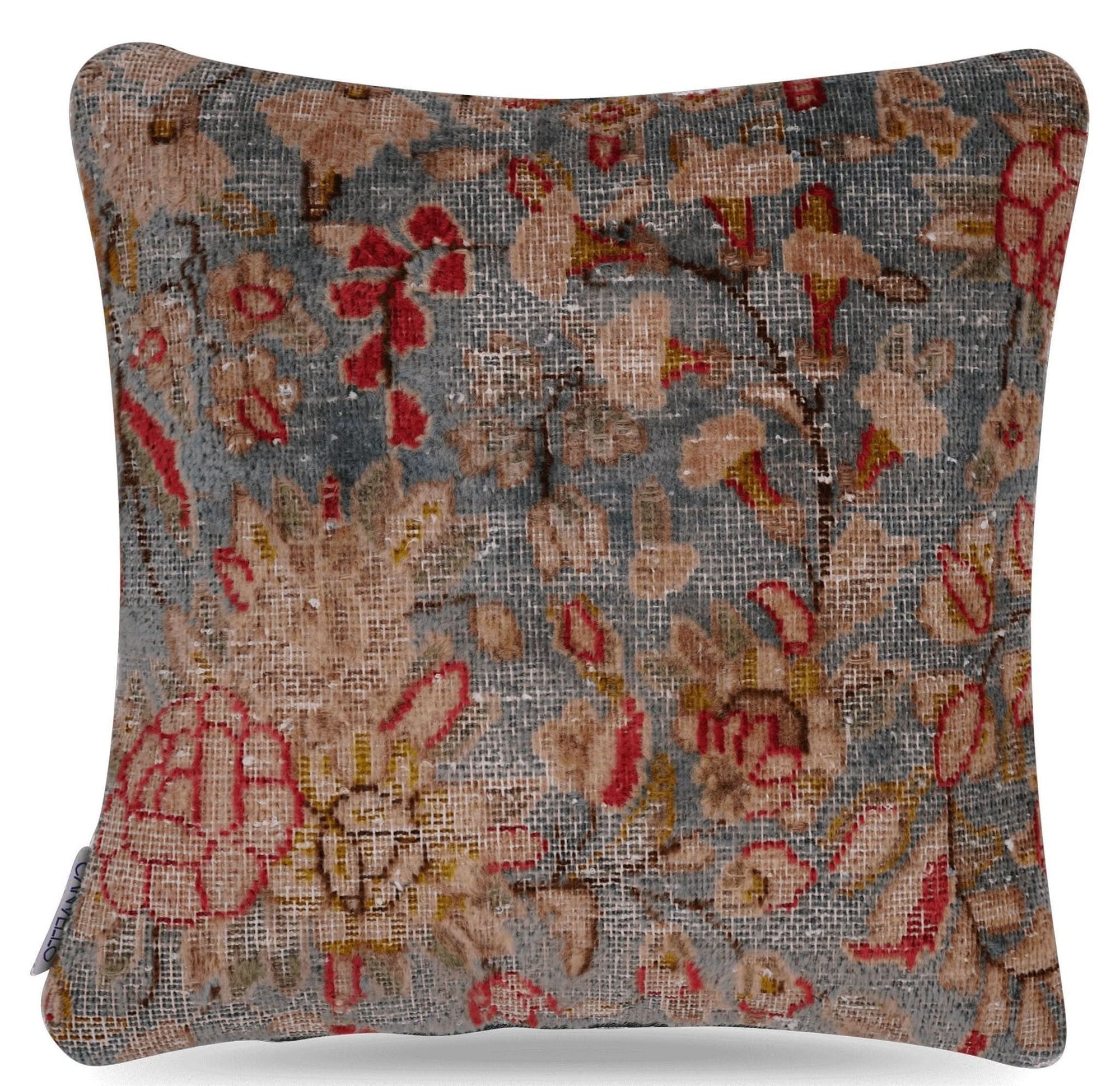 Canvello Antique Kerman Rug Red Pillow Cases - 16"x16" - Cultheir