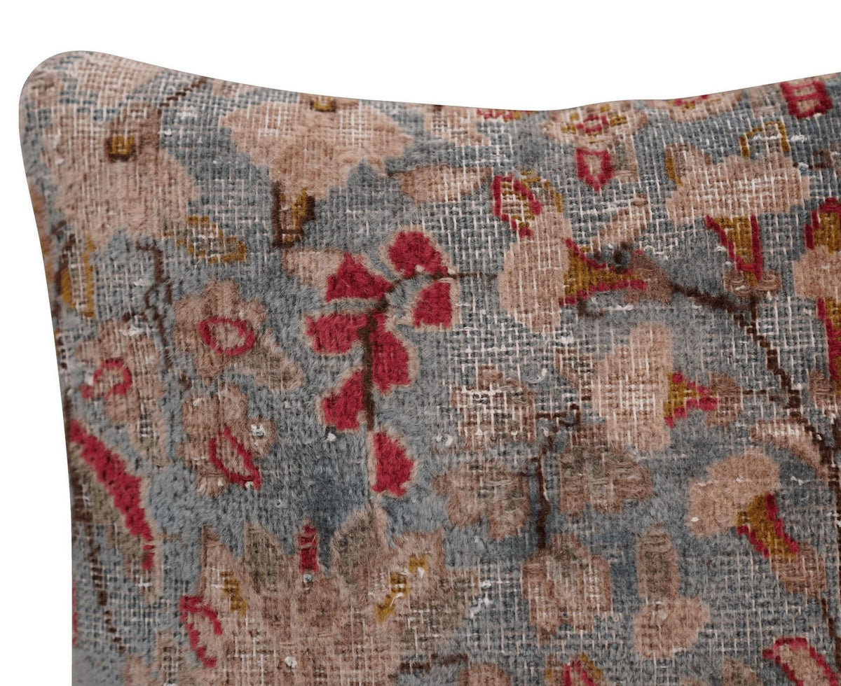 Canvello Antique Kerman Rug Red Pillow Cases - 16&quot;x16&quot; - Cultheir