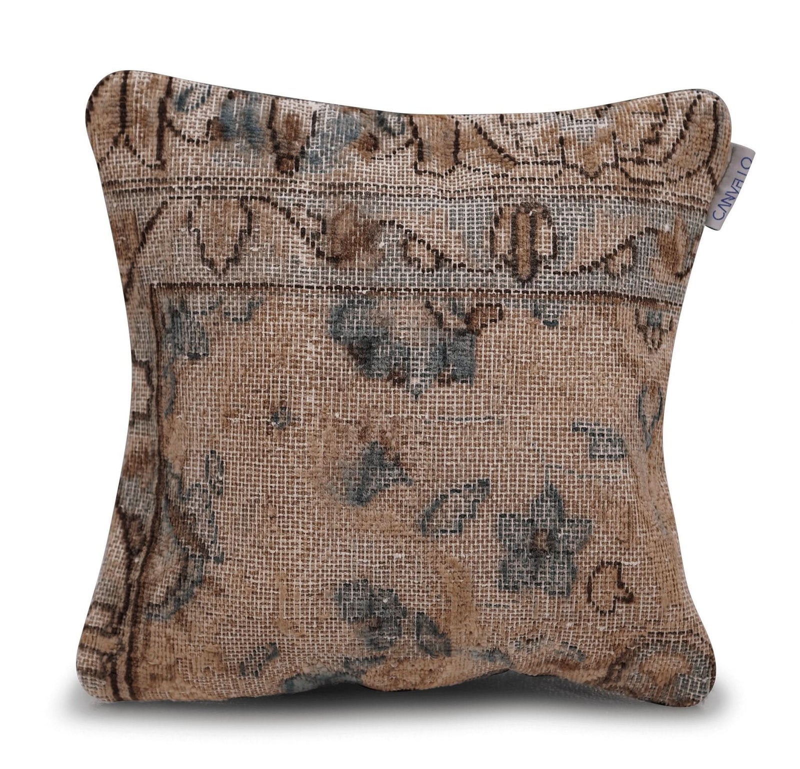 Canvello Antique Rug Brown Cushions For Sofa - 16"x16" - Cultheir