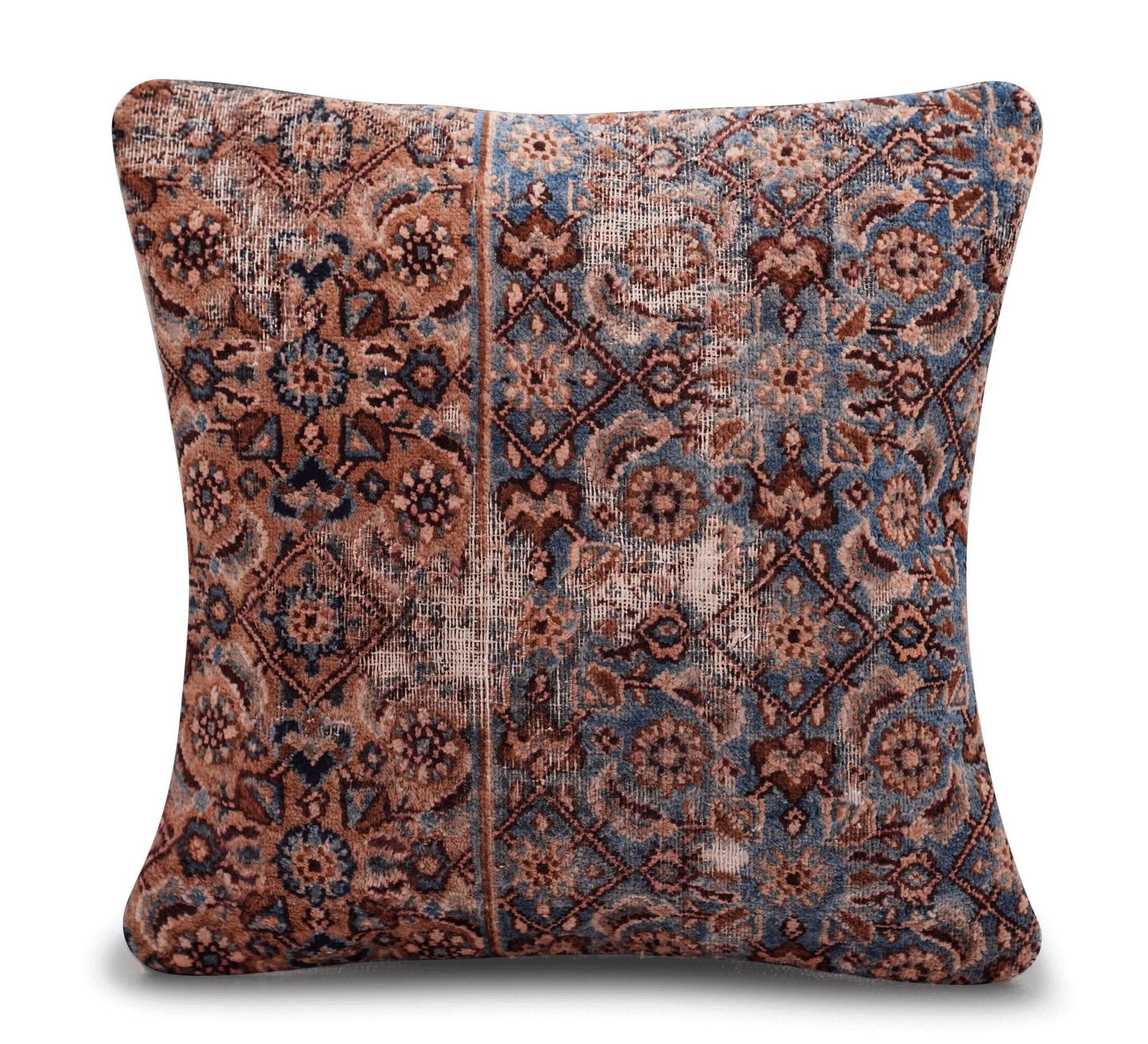 Canvello Antique Rug Light Brown Throw Pillows - 16"x16" - Cultheir