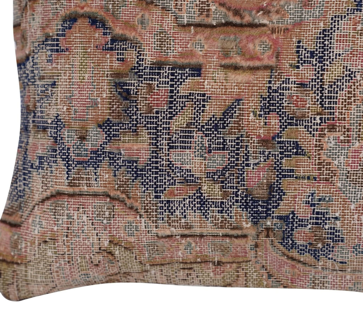 Canvello Antique Rug Navy Blue Throw Pillow - 16&quot;x24&quot; - Cultheir