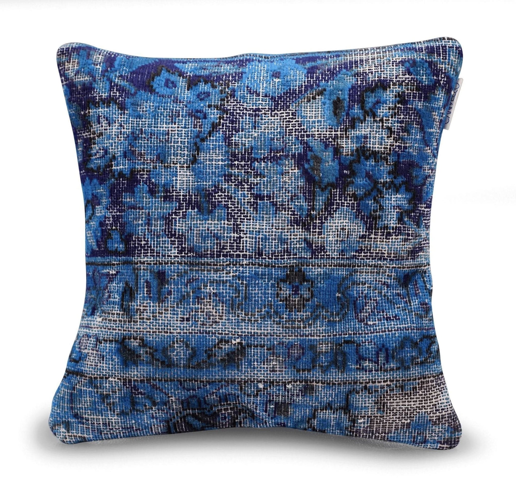 Canvello Antique Rug Royal Blue Throw Pillows - 16"x16" - Cultheir