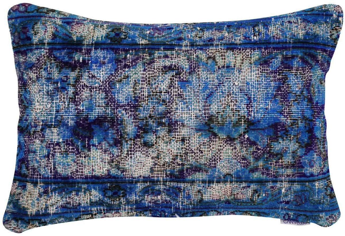 Canvello Antique Rug Royal Blue Throw Pillows - 16&quot;x24&quot; - Cultheir