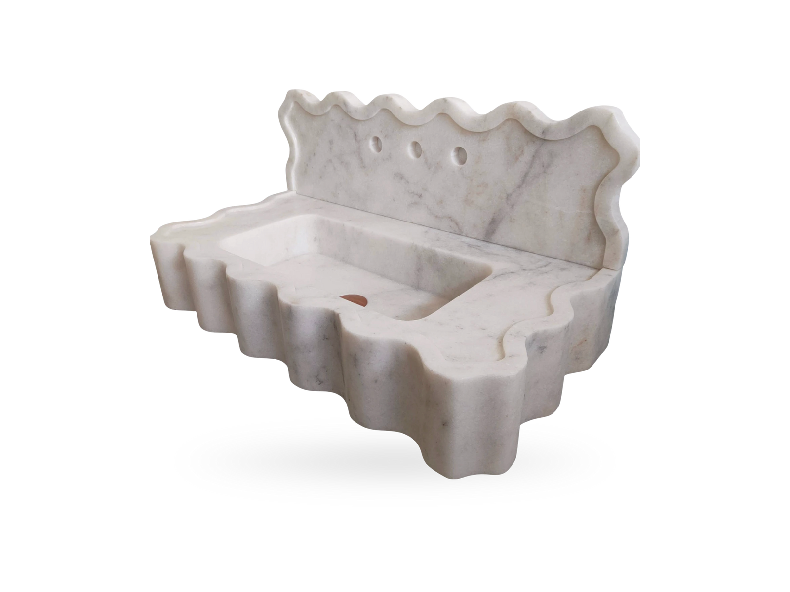 Carrara Marble Sink, front view