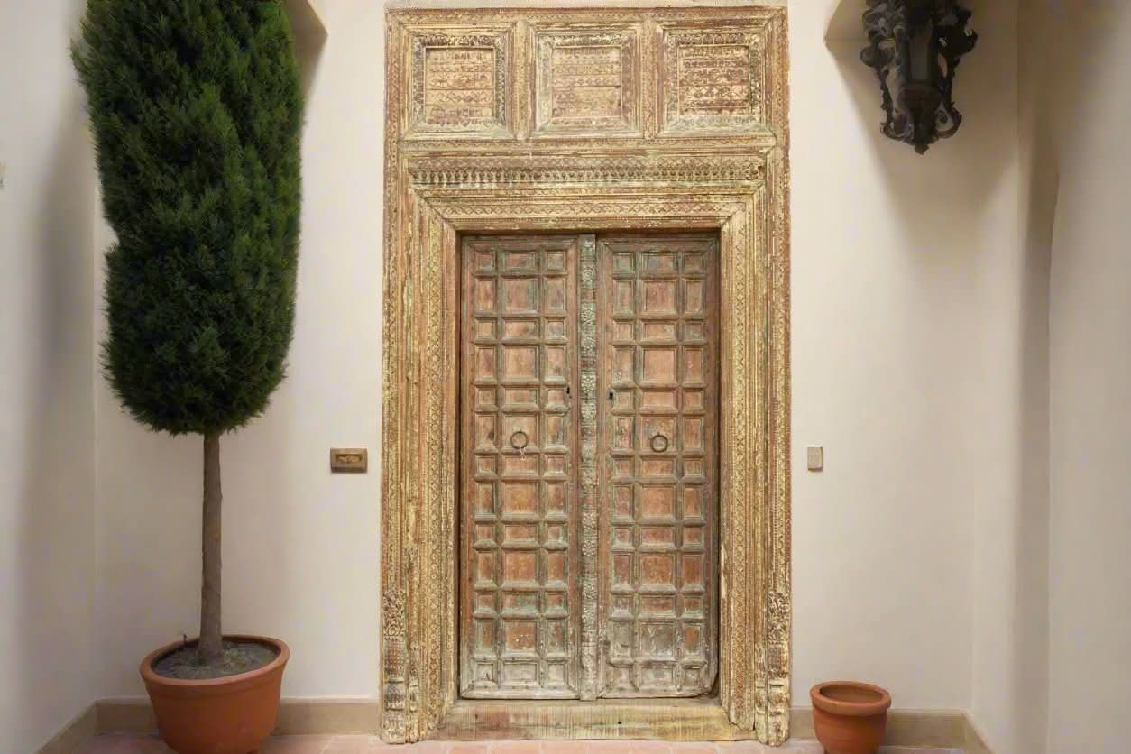 Early 1800’s Grand Haryana Indian Entrance Door - Cultheir
