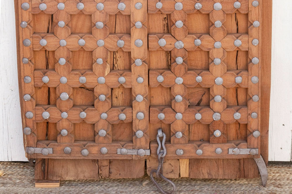 Early 19th Moorish Star Teak Door - Cultheir