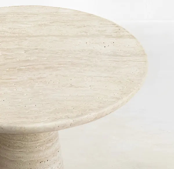 Travertine side table - Luna