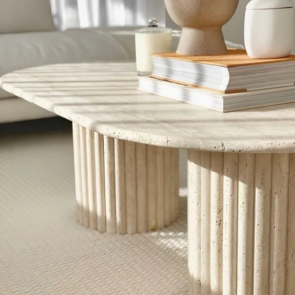 Travertine coffee table - Colonne