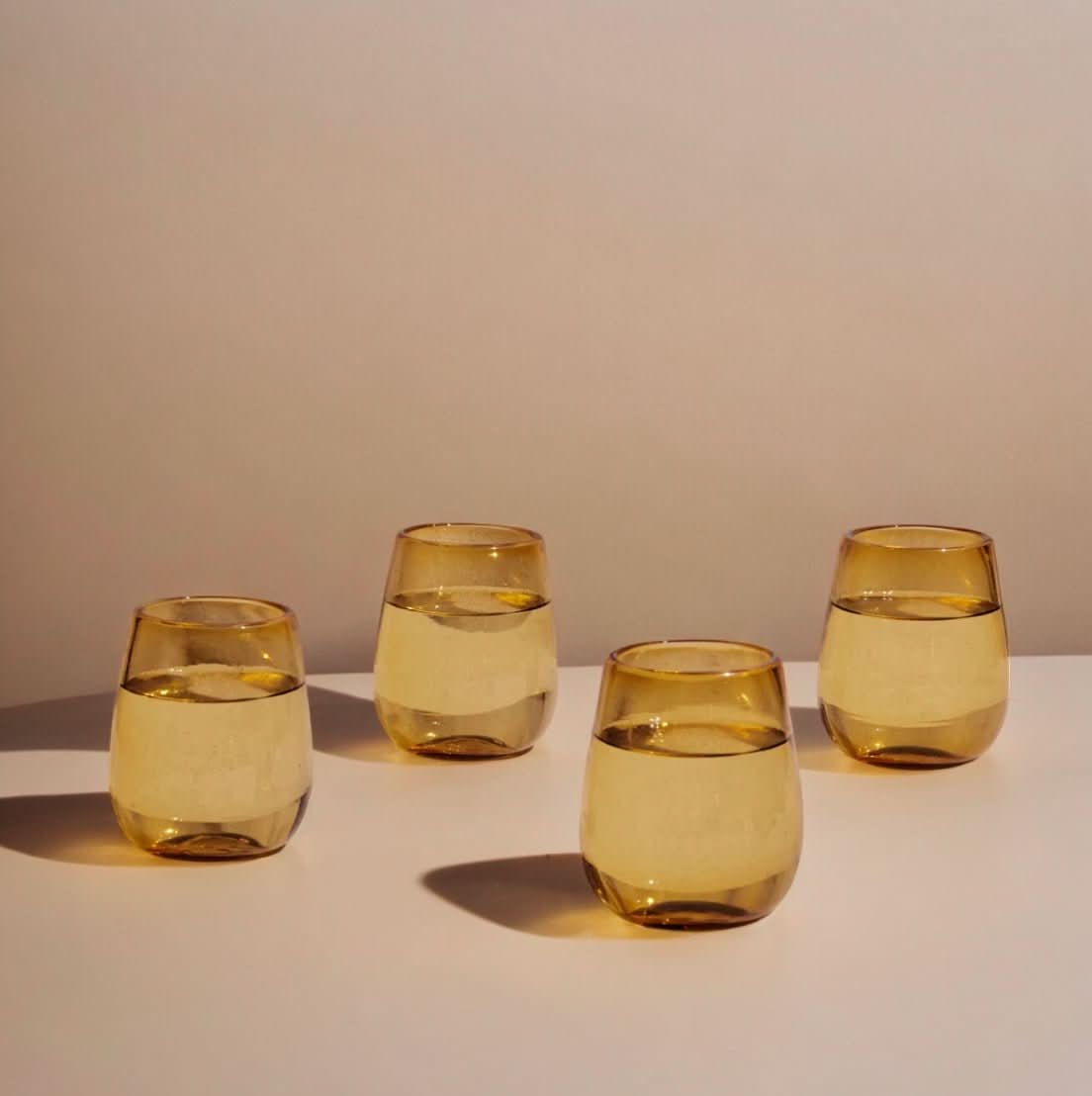 Lucia Amber Short Glass (Set of 4) by MESO - Cultheir