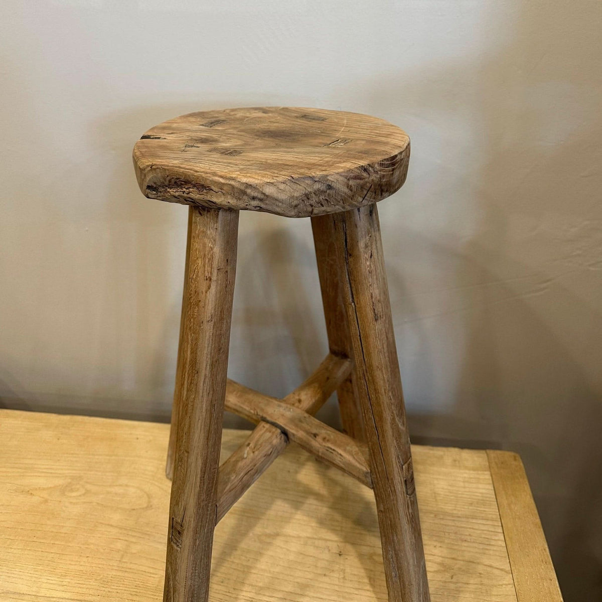 Round Elm Wood Stools - Cultheir