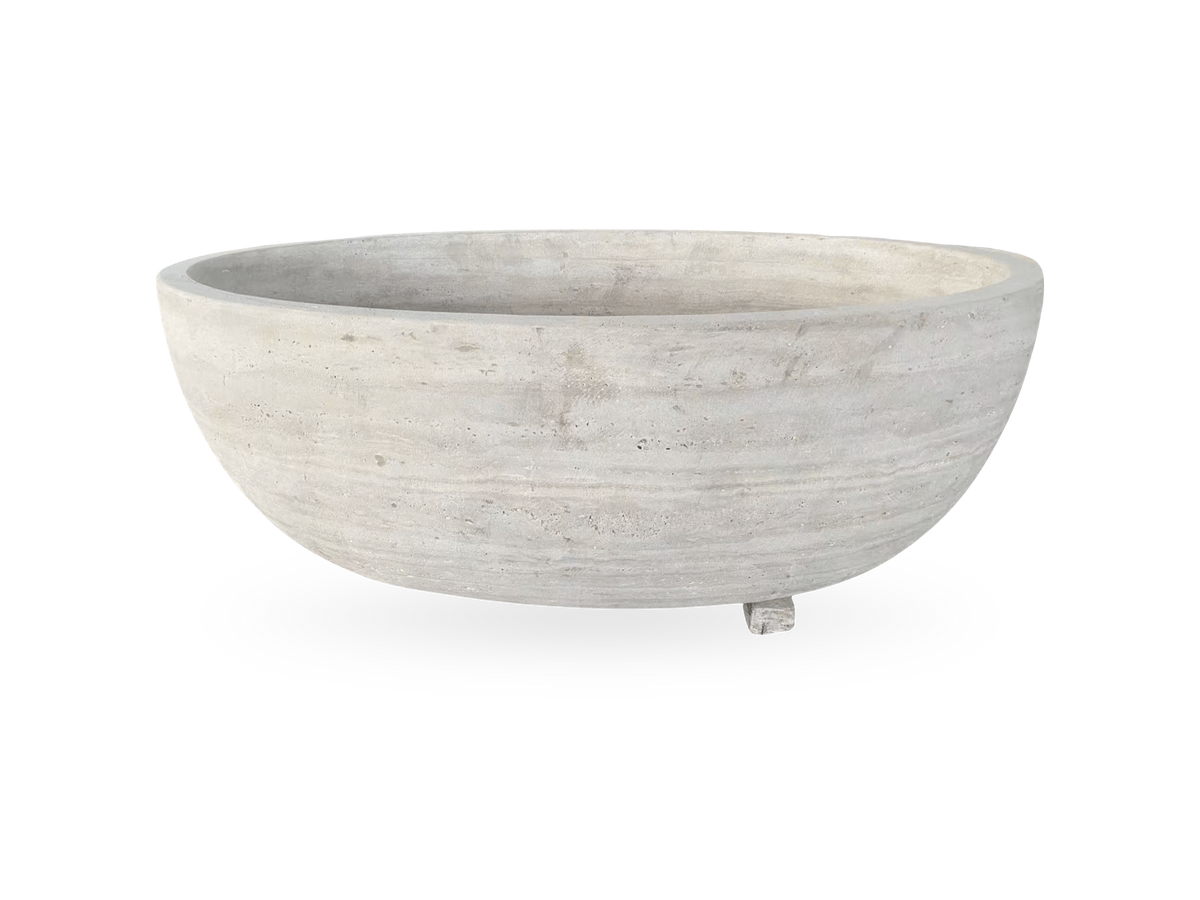 Sandblasted Travertine Bathtub, hand-carved from a single block of travertine