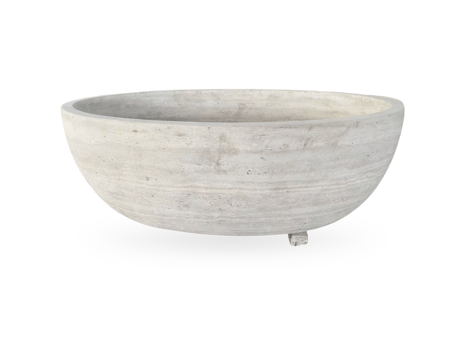 Sandblasted Travertine Bathtub, hand-carved from a single block of travertine