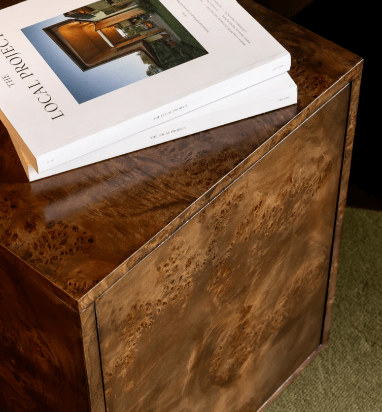 Vernier Linear Side Table - Tabac Burl - Cultheir