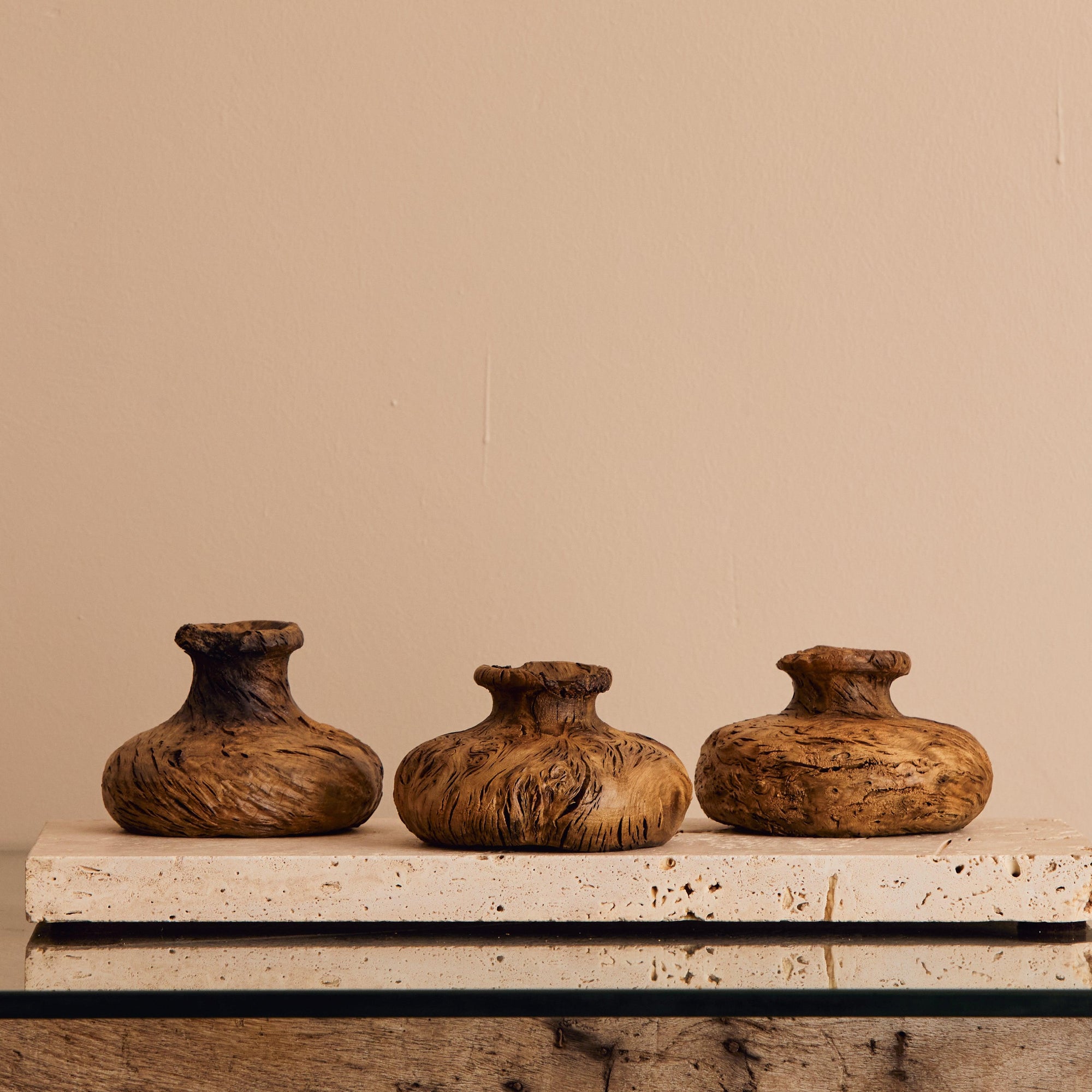 Vintage Squatted Wood Vase - Cultheir 
