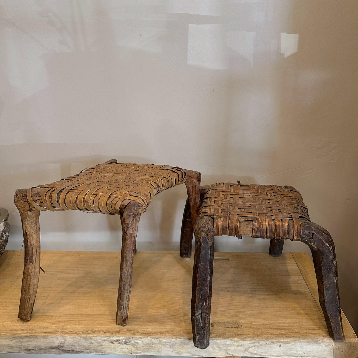 Woven Wood Stools - Cultheir 