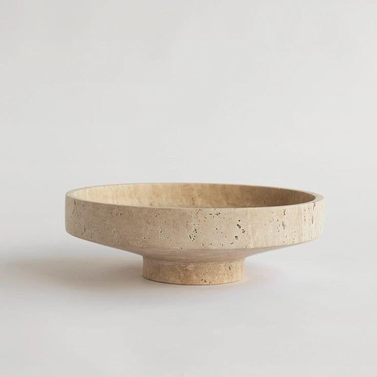 Travertine Pedestal Bowl - Cultheir 