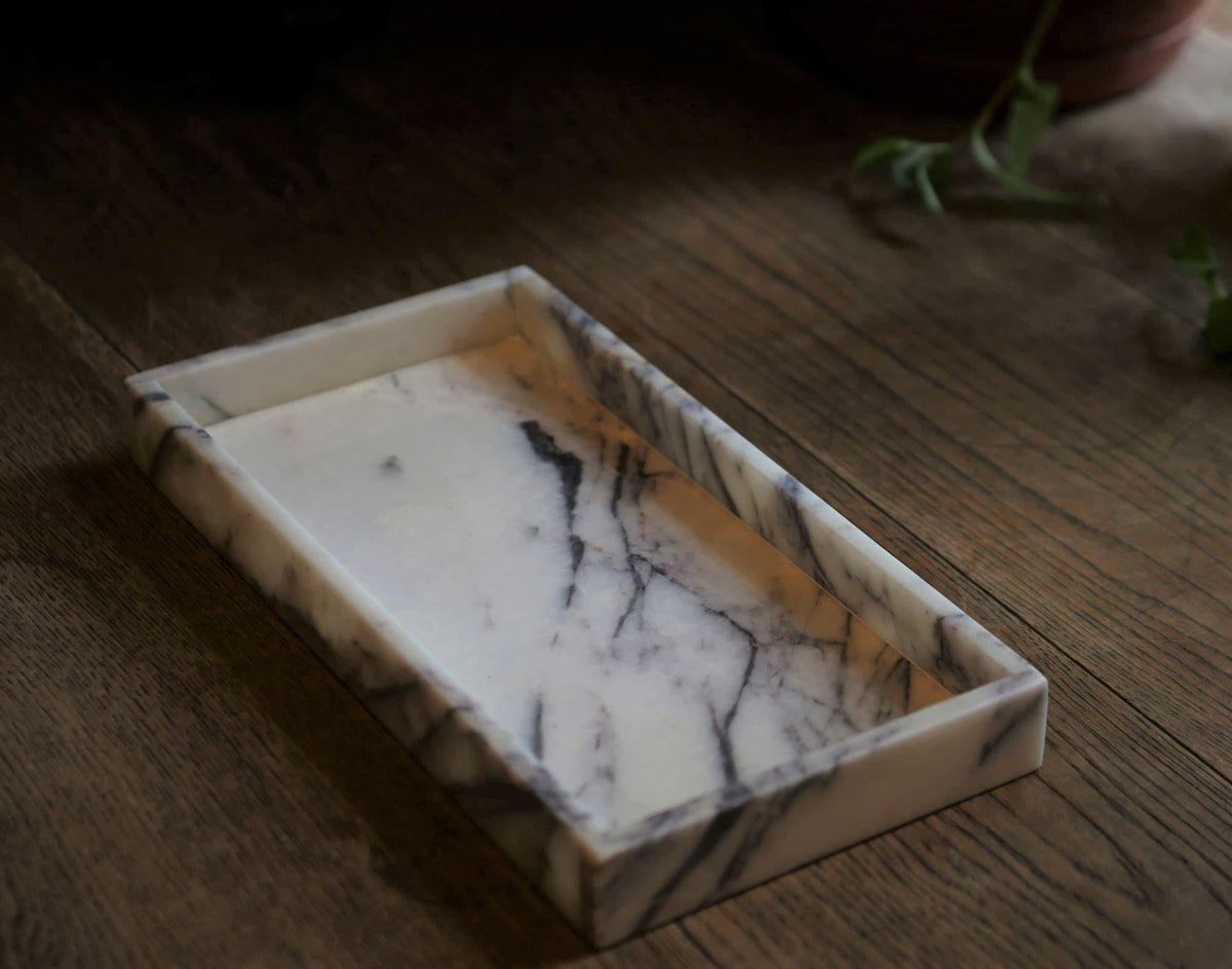 White Lilac Marble Tray - Cultheir 